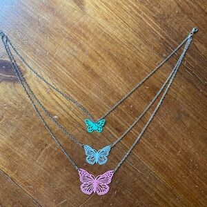 Layered butterfly necklace